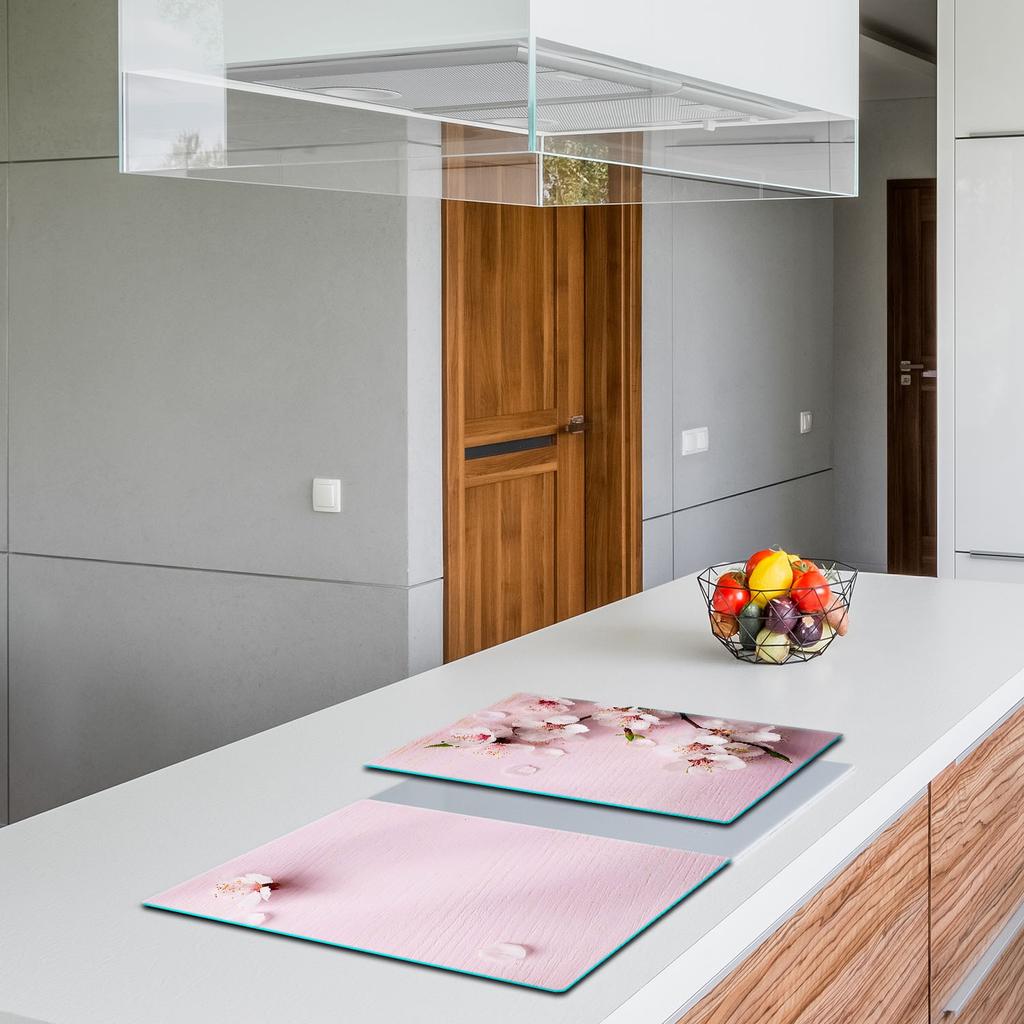 2x GLASS PROTECTIVE PLATE FOR STOVE 40x52 FLOWERS