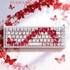 Butterfly Love Flower Blue Red Engraved Character Cherry Keycap PBT 73 Keycaps Compatible with 60 65 68 Keyboard