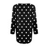 Женская мода круглый вырез шея плиссированная передняя планка с принтом рукав 3/4 топ