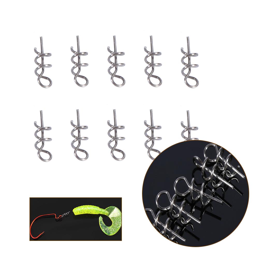 Пакет 100 шт. 14 мм Нержавеющая сталь Мягкая приманка Штифт Приманка Рыбалка Пружинный Фиксированный Замок Рыболовный Аксессуар