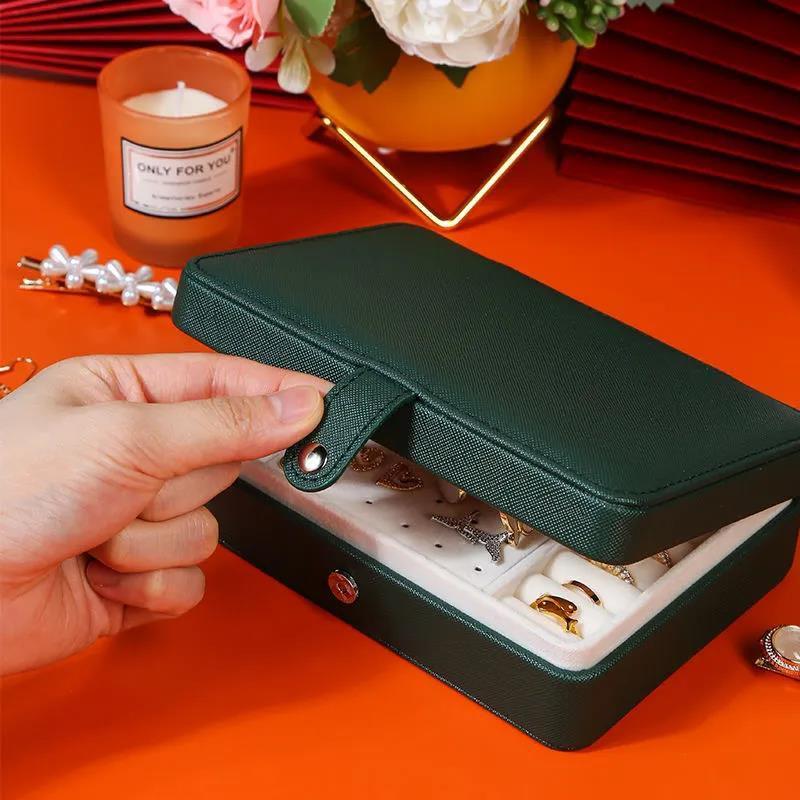 Трехслойная шкатулка для хранения ювелирных изделий, вместительная шкатулка для хранения ювелирных изделий с ящиком для сережек-гвоздиков