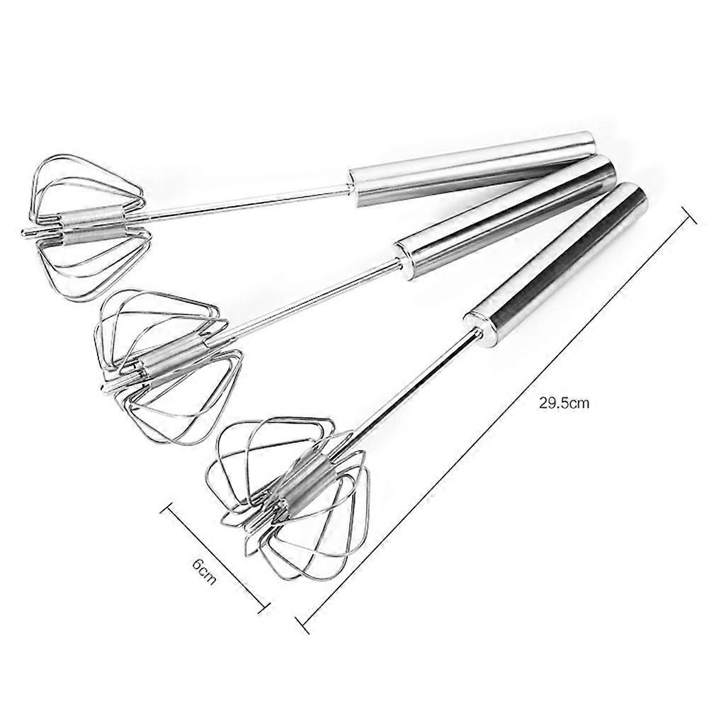 2 Pcs -mixer Semi-automatic Egg Beater Whisk Blender Eggs Tool Handheld Stainless Steel