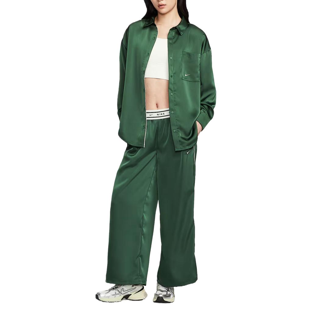 Nike Спортивные брюки женские из эластичного трикотажа с атласной резинкой, однотонные, удобные, IH1327-323