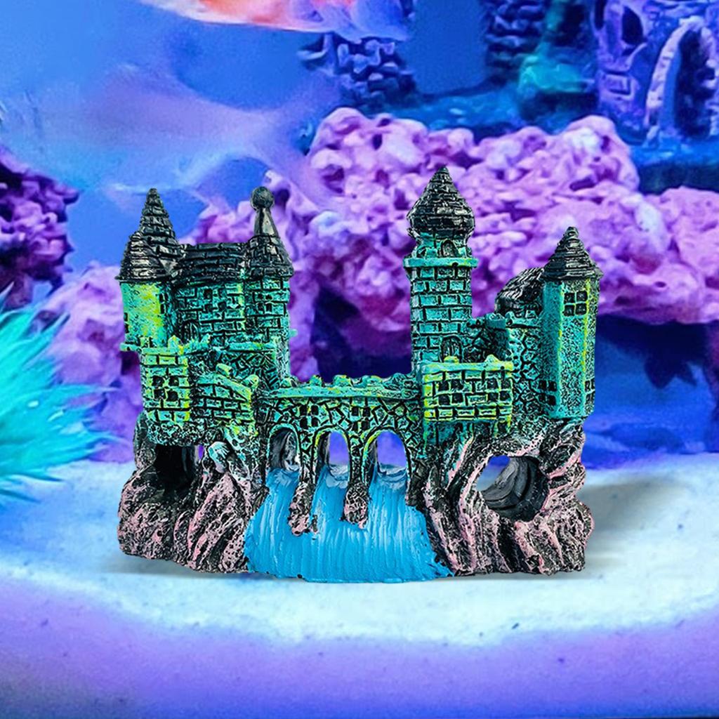 Aquarium Resin Castle Decoration Resin Fish Tank Hide Castle Ornament for