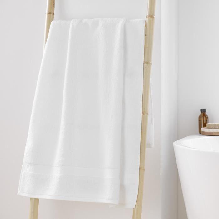 Serviette ou drap de douche - Elegante - 70 x 130 cm - 100% coton - 600 gr/cm² - Blanc