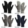Men Women Plus Velvet Soft Touch Screen Mittens Thick Warm Arm Warmers Knitted Gloves