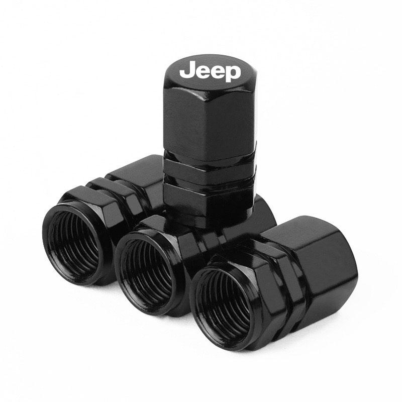 Car Tire Valve Cap Aluminum Tire Valve Stems Cap Sticker For Jeep Grand Cherokee Wrangler JK Gladiator Compass Renegade Patriot AJX1