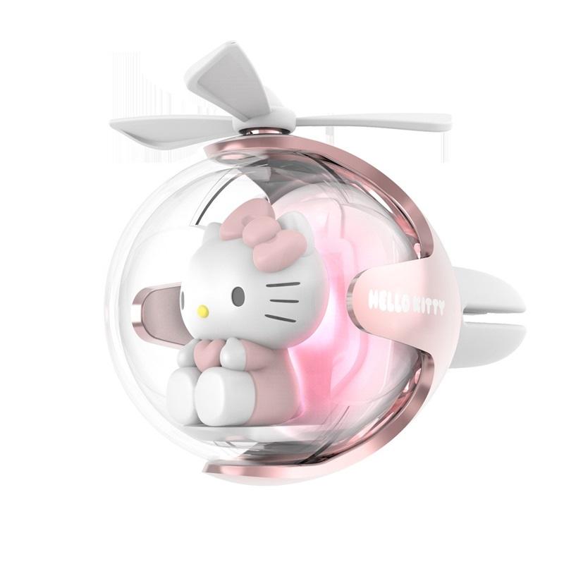 Original Hello Kitty Car Air Freshener Pilot Rotating Propeller Aromatherapy Air Outlet Fragrance Auto Perfume Accessories