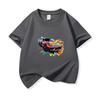 Graffiti Sports Car Graphic Tee Kids 100 Cotton Crew Neck Muticolor T Shirt Short Sleeve Breathable Top For Boys Girls Children