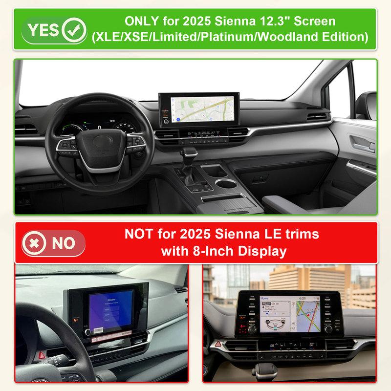 Для Toyota Sienna 2025 XLE/XSE/Limited/Platinum Органайзер-лоток для ящика на центральной консоли и приборной панели 12,3 дюйма за экраном