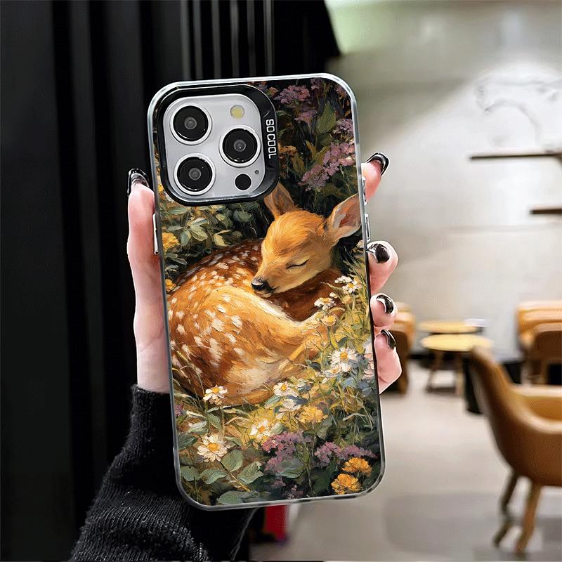 Чехол для телефона Sika Deer Elk Animal Ударопрочный для iPhone 17 Air 16 16E 15 Pro Max 14 Plus 13 Mini 12 Задняя крышка Противоударный Fundas