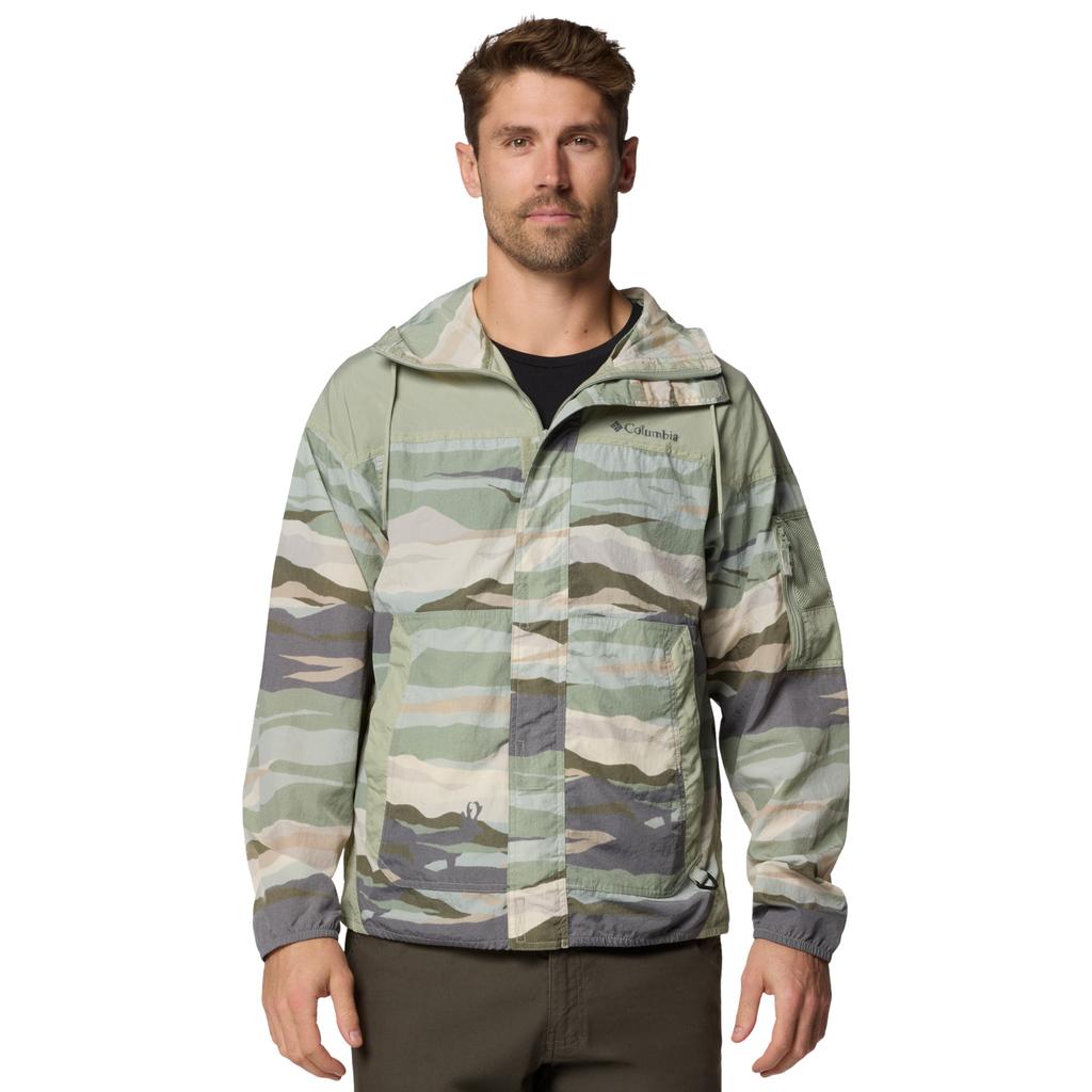 Columbia Challenger II Novelty Windbreaker Jacket, Mens green Jacket