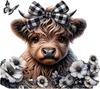 QT2421#15см Очаровательная Корова из Хайленда с Бантом на Голове Наклейки, Водонепроницаемые Виниловые Наклейки для Автомобиля, Ноутбука, Стеклянной Поверхности