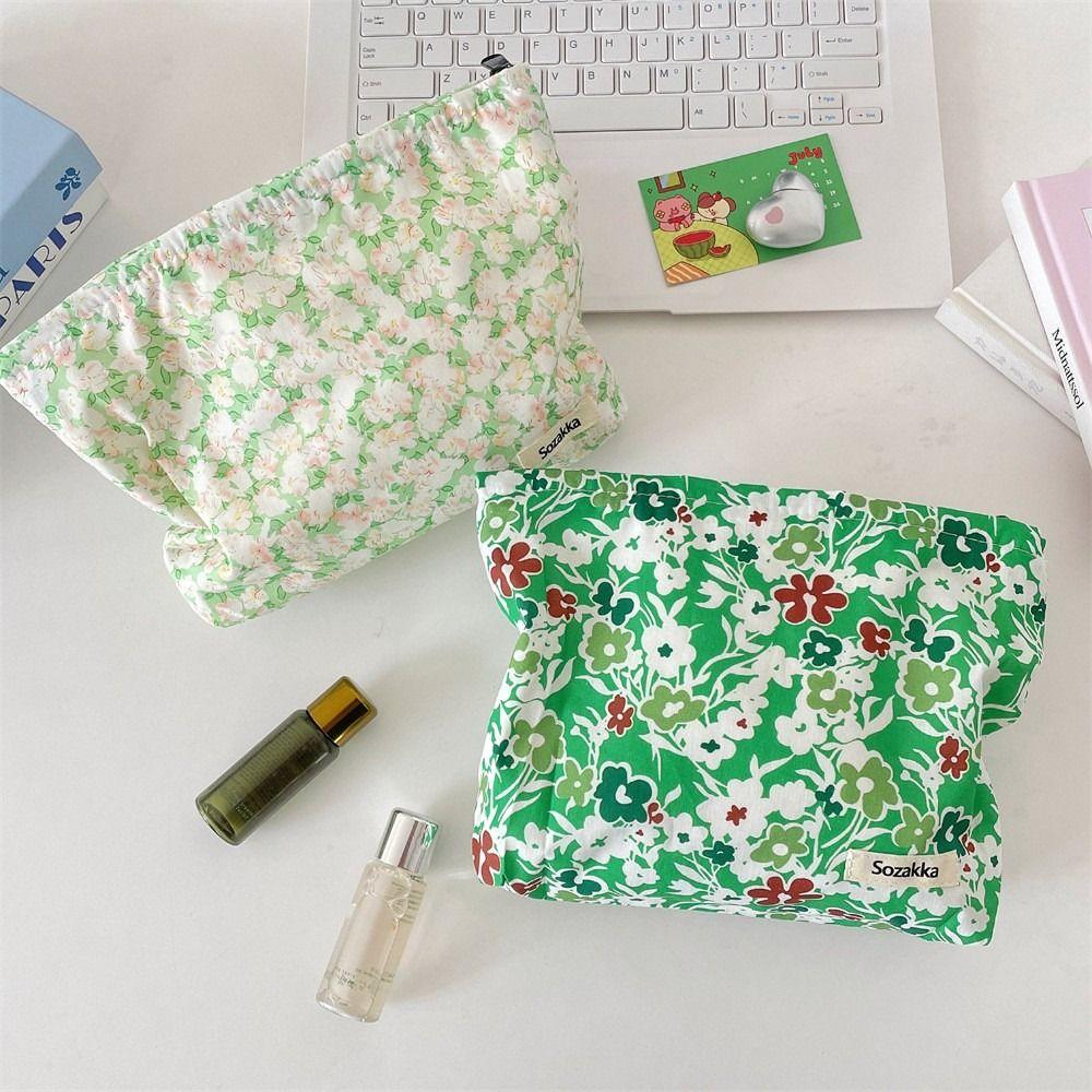 Large Capacity Skincare Products Pouch Floral Makeup Lipstick Storage Bag Cosmetic Bag  Travel
