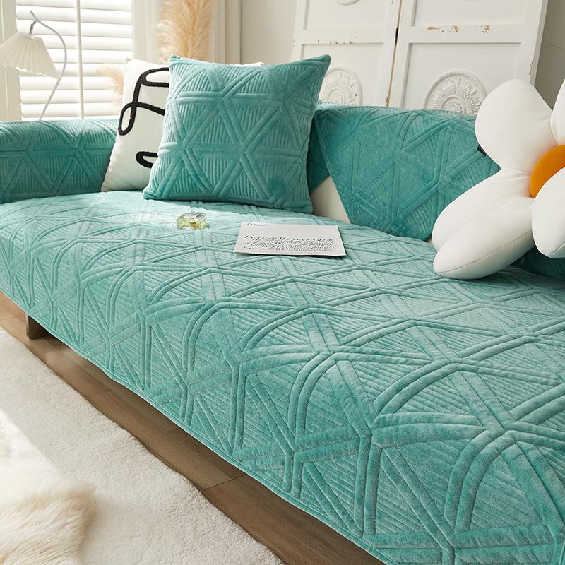 Plush Sofa Cushions: Modern, Simple, High-end, Winter, Thickened, Non-slip, Anti-run, Light Luxury Sofa Cover, Cover Cloth