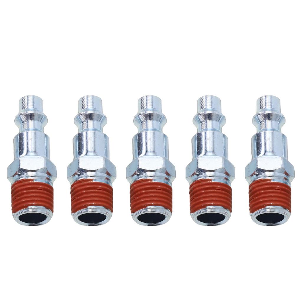 Sliver Red 5 Pcs Air Hose Adapter for Quick Release NPT Male 14 Inch