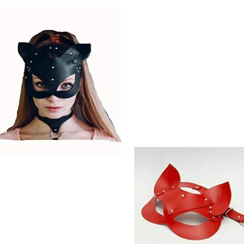 Leather Mask Cat Face Mask Halloween Princess Party Prom Mask Half Face Catwoman Mask