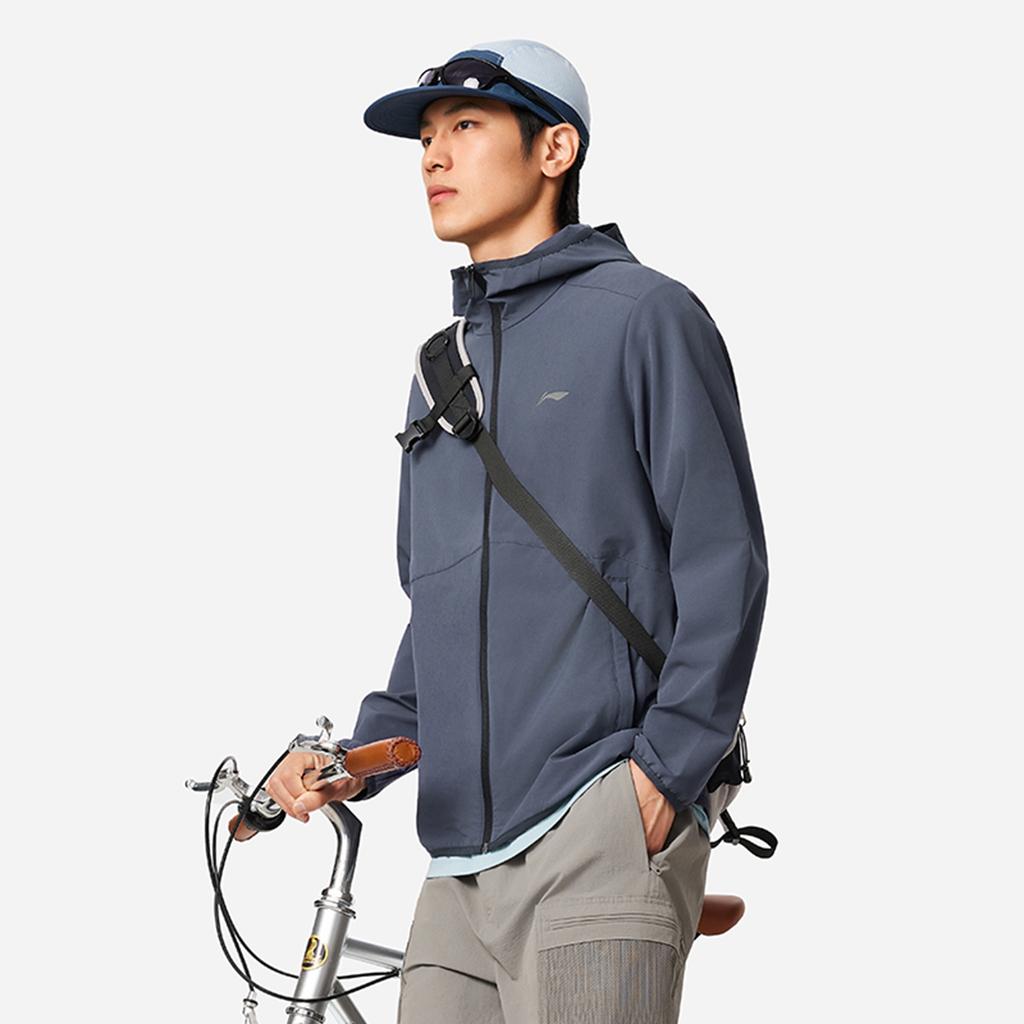 Li Ning Fitness Series Hooded Comfortable Simple Solid Color Versatile Casual Sports Jacket Men Jacket AFDVE81-11