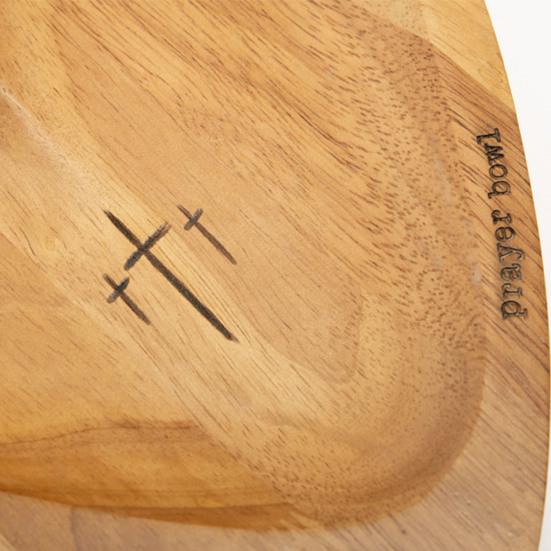 Деревянная молитвенная чаша Yousheng в форме сердца с картой, деревянная чаша ручной работы из теста для молитв и размышлений