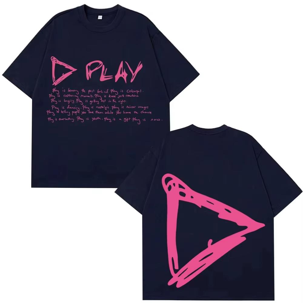 Эд Ширан Play Tour Новая мужская футболка Стильный Харадзюку Уличный стиль Свободный крой Повседневная Подходит для пар Стритвир Топ