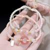 Браслет для пары «Персиковый цвет Яо Яо»: Женский роскошный плетеный ручной браслет, 2024 г., нишевый стиль, украшение для лучшей подруги.