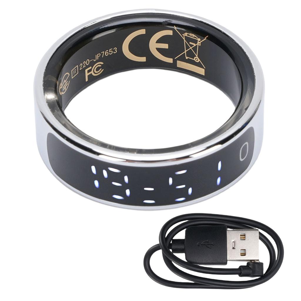 Умное кольцо с дисплеем, управление жестами, фитнес-кольцо, счетчик шагов, несколько спортивных режимов, серебристый, размер 8 (18,2 мм