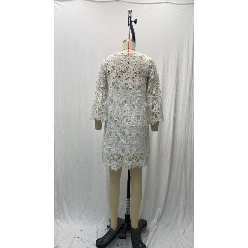 Женские летние кружевные повседневные платья с глубоким вырезом