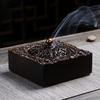 Ebony Incense Burner Home Indoor Coil Incense Burner Retro Zen Backflow Incense Burner Pure Copper Lid Wooden Incense