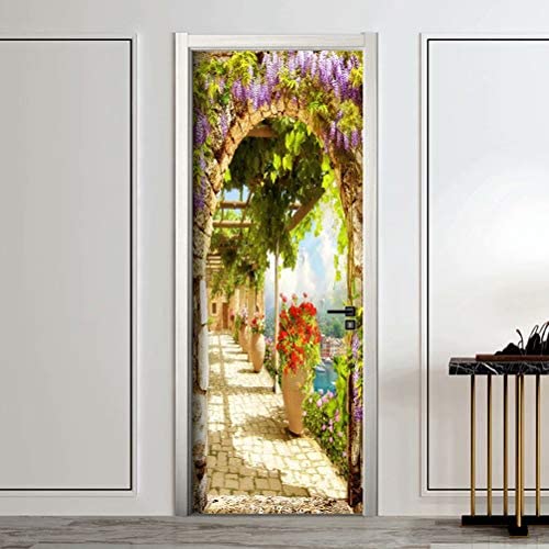 Наклейка на дверь, настенная бумага, 3D обои, сделай сам, постер, художественные фрески, домашний декор, наклейки с цитатой, украшение, самоклеящиеся съемные садовые