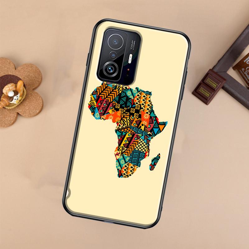 Africa Map Geography Painted For POCO X5 X4 X3 F5 Pro M4 M5s F3 F4 GT C40 Phone Case For Xiaomi 12T 11T 13 Pro 12 Lite