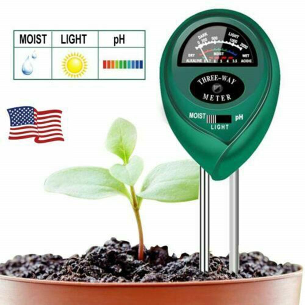Humidity Detector Acidity Sunlight Monitor Moisture Sunlight Testing pH Test Meter 3in1 Soil Tester