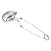 Uxcell 1 Piece Seashell Snap Tea Ball Infuser with Handle, Loose Tea Steeper, Stainless Steel Tea Strainer for Loose Leaf Tea, Silver