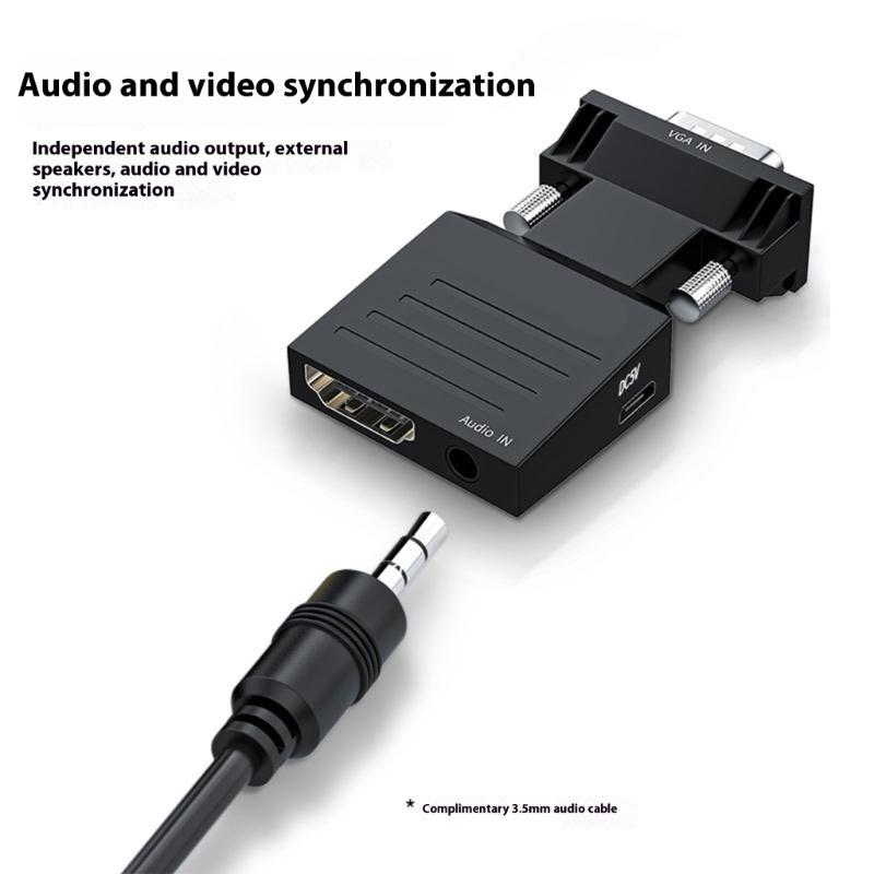 HDTV to VGA Adapter Converter Output Computer Set Top Box Connector Dongle for Laptop PC Monitor Projector 3.5mm Cable