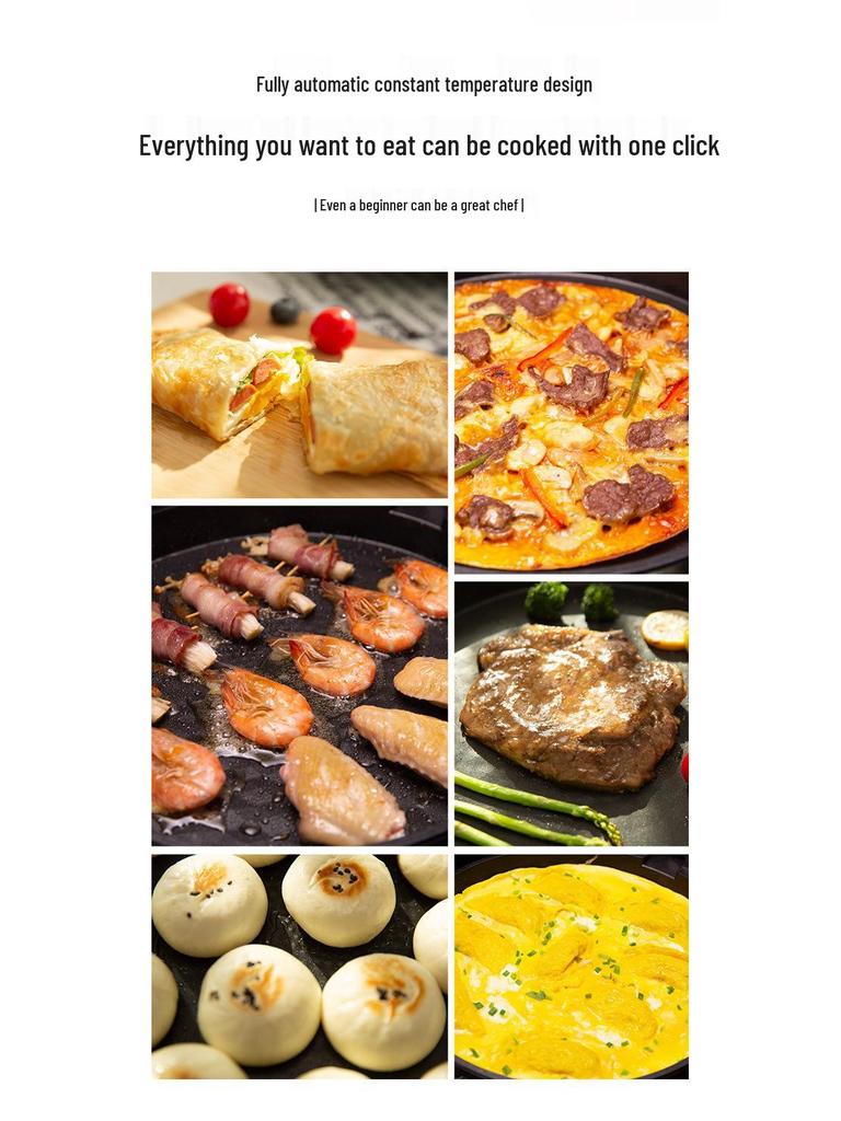 Multi-Functional Electric Griddle: Double-Sided Heating for Frying, Grilling & Pancakes, Large, Deepened, Automatic