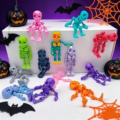 10 шт. 3D-печатная игрушка-скелет, мини-шарнирная фигурка, украшение-череп, декор для вечеринки на Хэллоуин, подарки