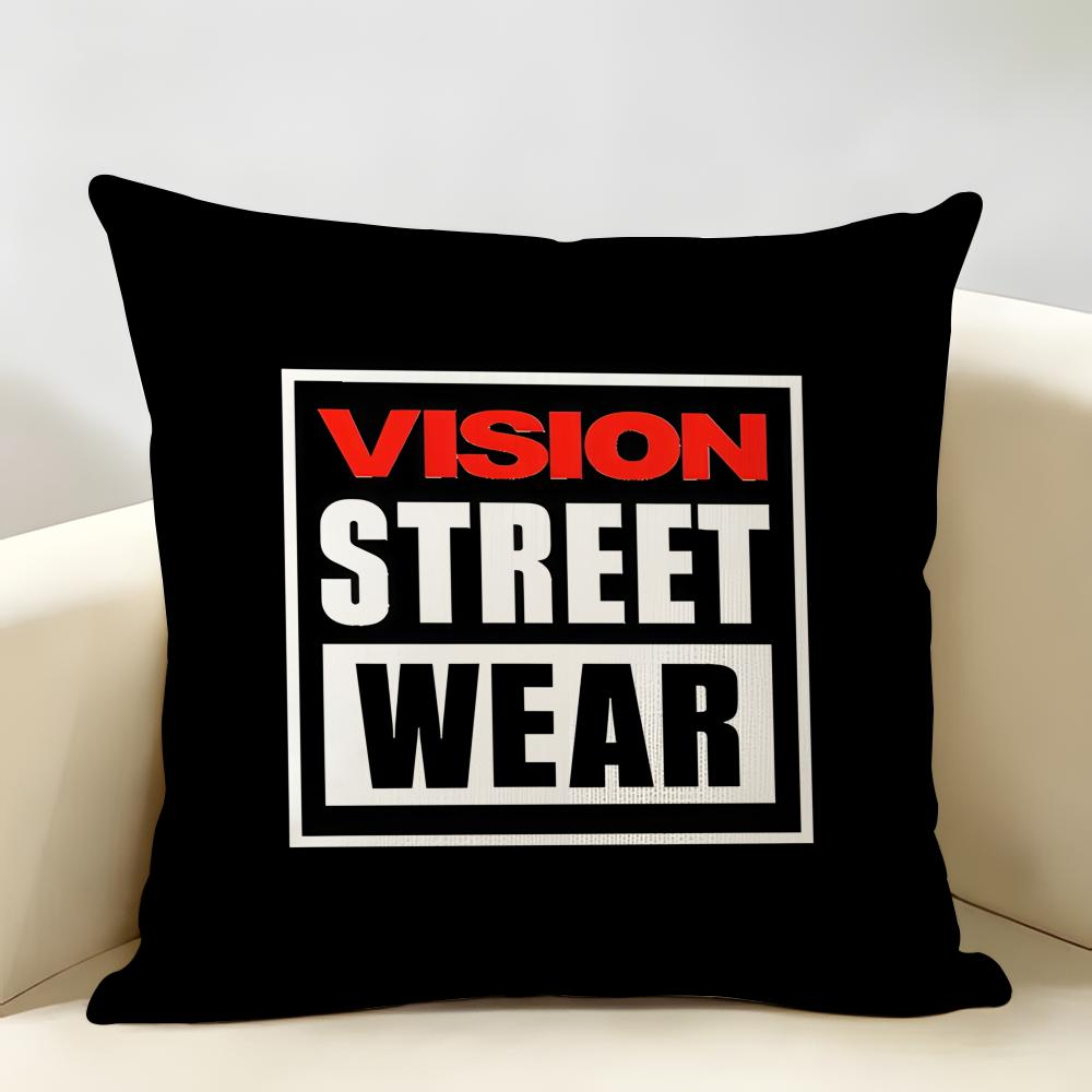 VVision SStreetWears Cushion Cover Natural Linen Organic Fabric DoubleSided Printing Room Sofa Decor Pillow Case