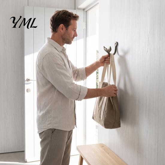 Space Saving Accessory Hooks 4PCS Iron Whale Tail Wall Hooks, Coastal Towel Hangers, Decorative Mounted for Towels Keys And Bags Decor Bathroom