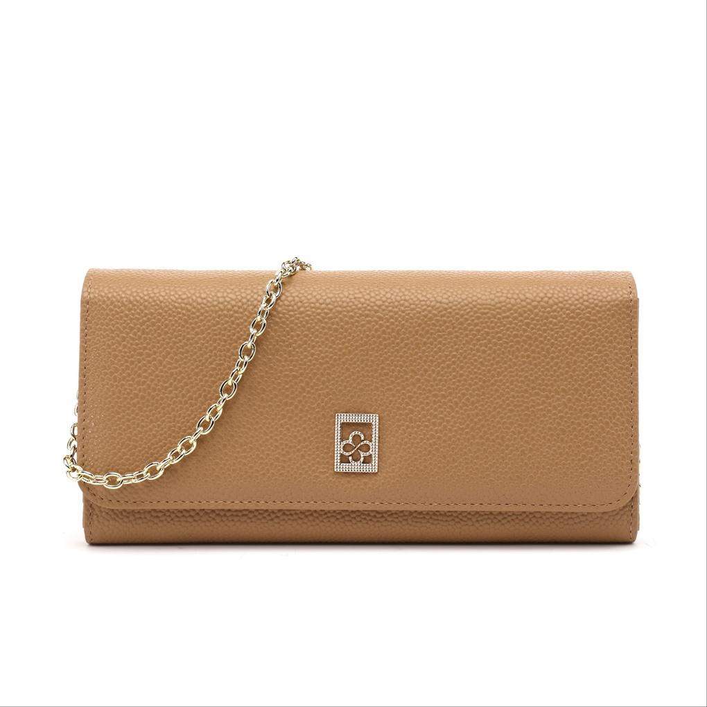 Mari Eclaire Highly Recommended Favorite Charming Natural Leather Chain Long Wallet