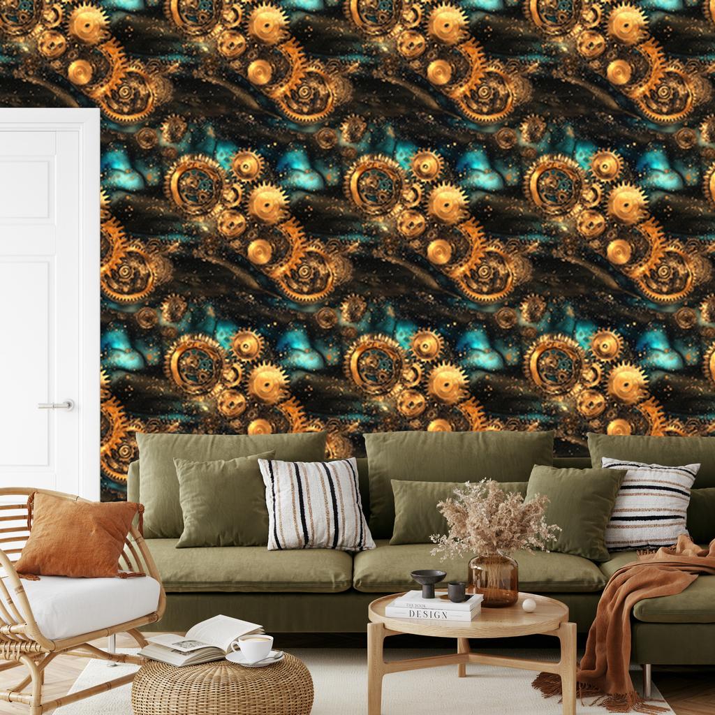 Ink Ochre and Gold Wallpaper for Living Room and Bedroom 50x1000