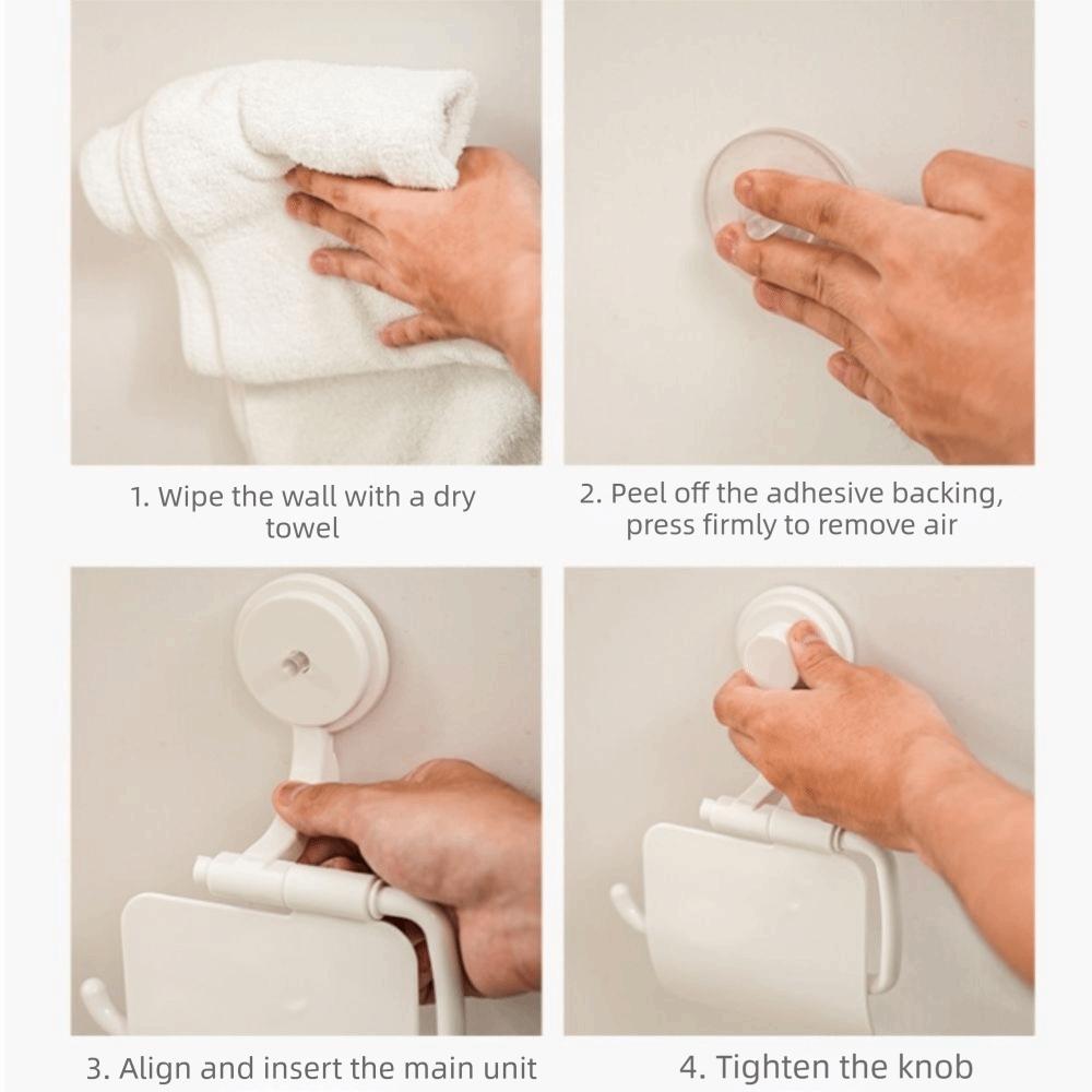 Waterproof Bathroom Roll Paper Holder Suction Cup Toilet Paper Holder Humid Environment