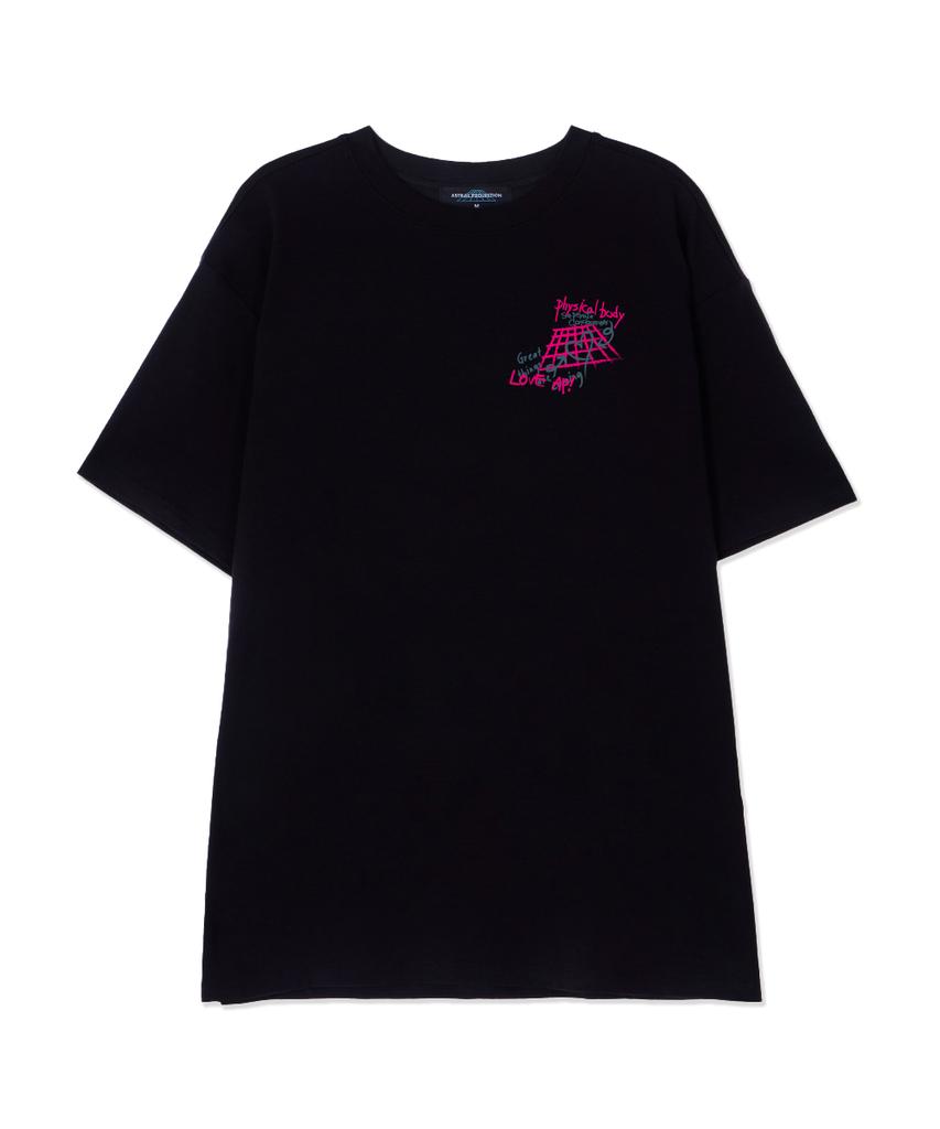 ASTRAL PROJECTION Graffiti Supima Cotton Round Neck Short Sleeve T-Shirt_Black