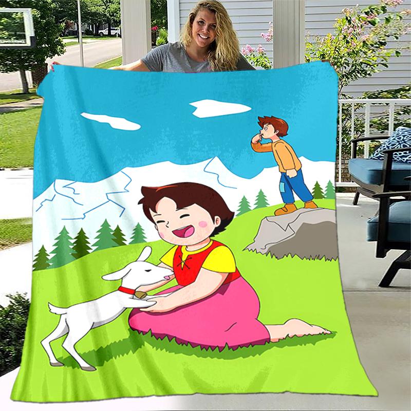 1pc Blanket Heidi1 Print Design, Lightweight Blanket for Sofa, Bed- Soft &Warm, Gift for All Seasons like Christmas, Halloween