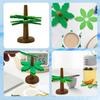 4Pcs Coconut Tree Shaped Coasters Set with Flowerpot Stand Creative DIY Coasters Heat-Resistant Plastic Drink Mat for Home Bar Decor