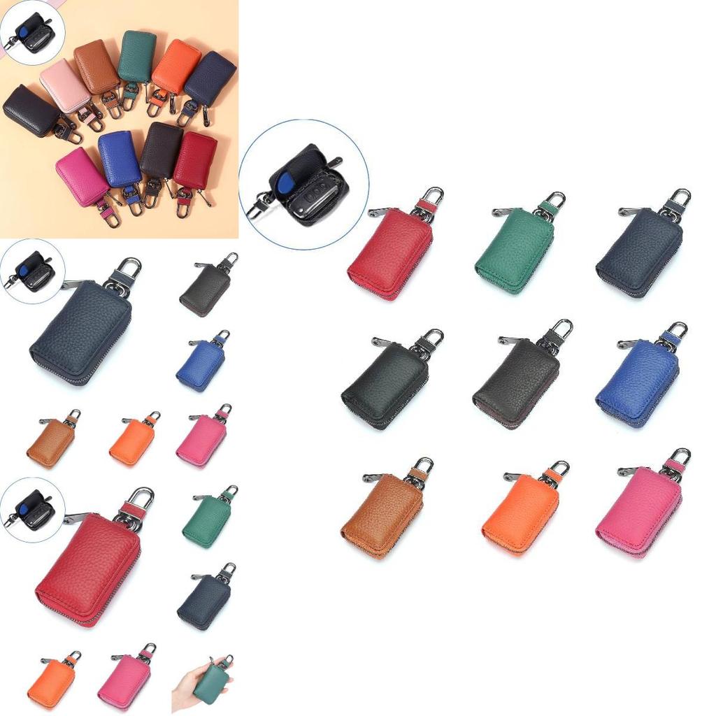 Модный чехол для ключей из натуральной кожи для мужчин и женщин, легкий, прочный аксессуар различных оттенков