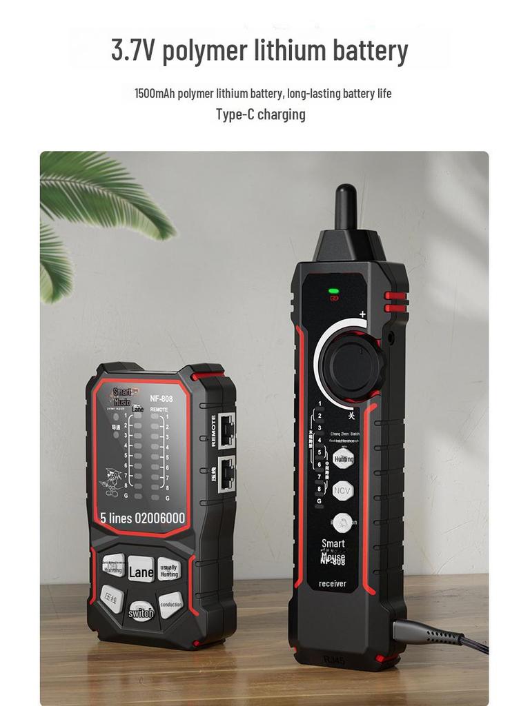Сетевой тестер NF-808: Интеллектуальный искатель линии мыши, детектор кабеля с технологией POE и защитой от помех.