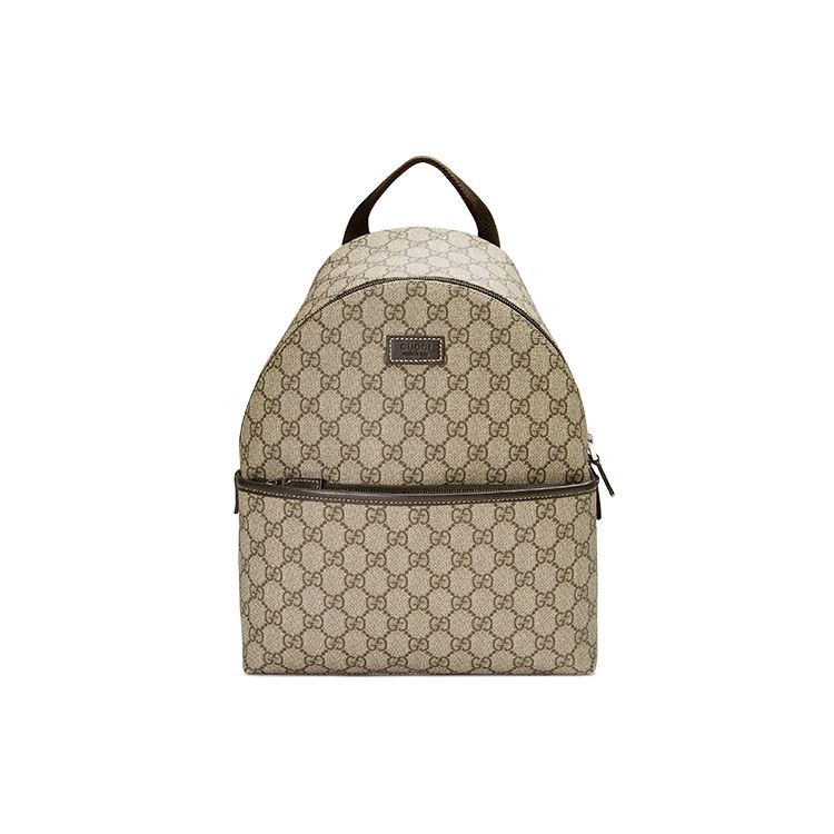 Gucci Vintage Logo Leather Canvas Backpack Kids Backpacks Ebony Brown 271327-KHN5N-8588