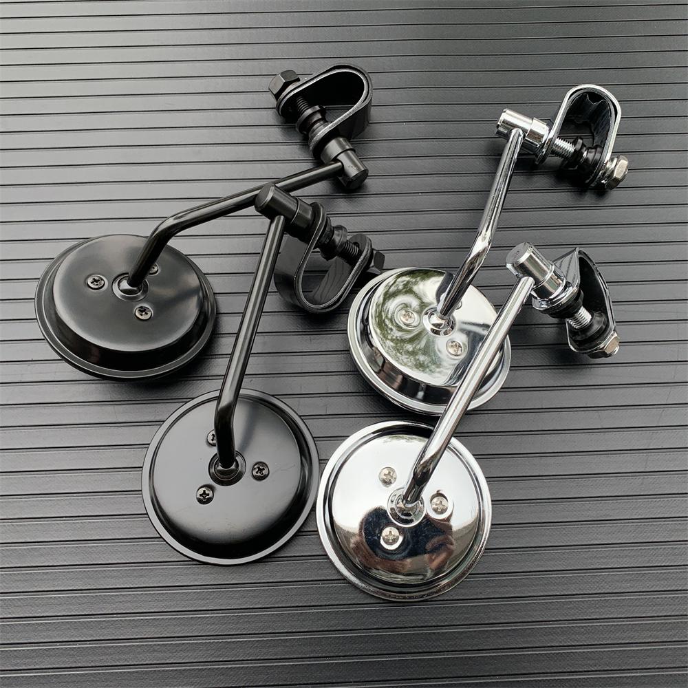 22-25 мм руль мотоцикла, зеркала заднего вида, круглые выпуклые клипсы в стиле ретро для Harley Honda Chopper Cruiser Cafe