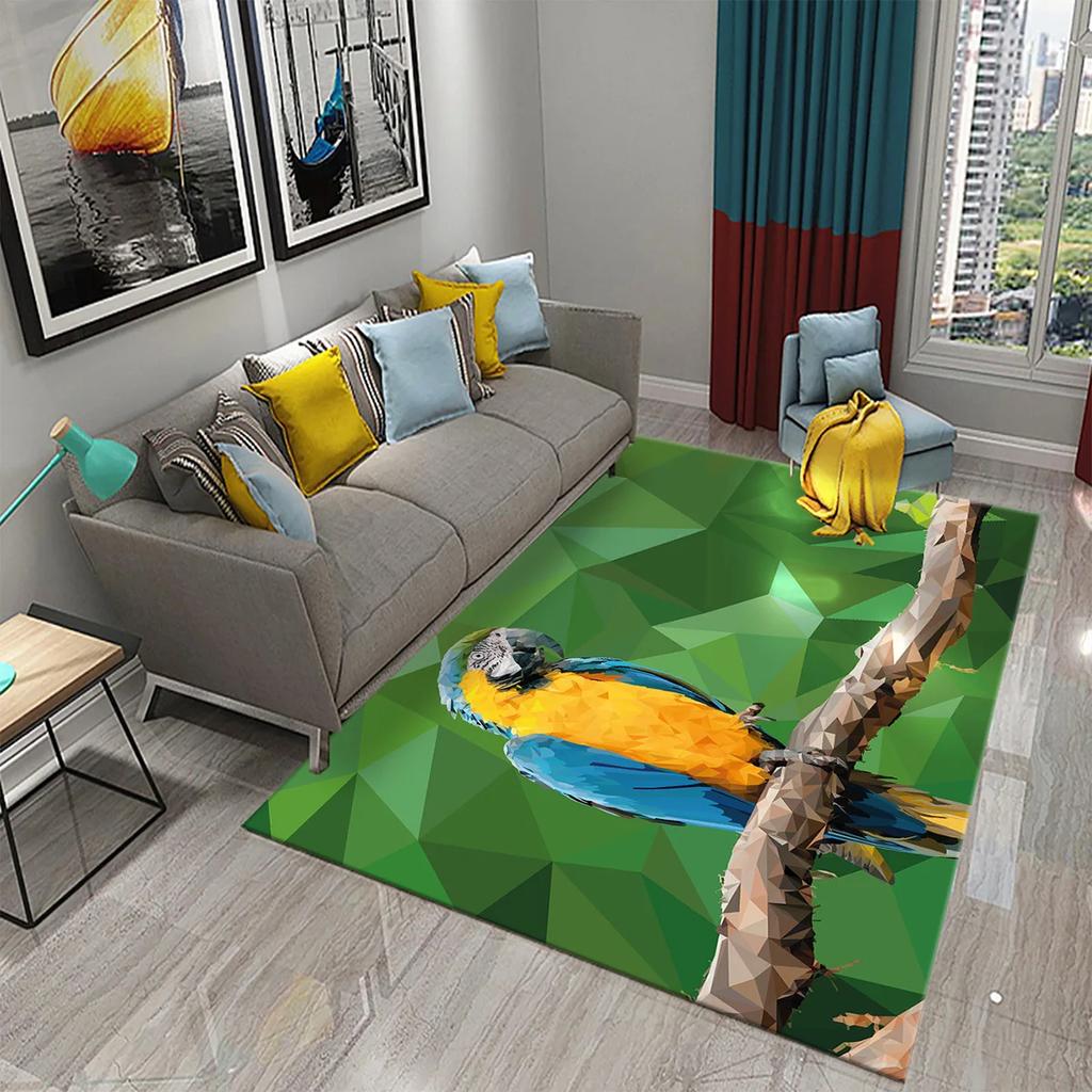 Красочный ковер с попугаем, коврики с животными и цветами, кухонный, для ванной, прихожей, нескользящий ковер, для спальни, гостиной, декор для дивана и кресла