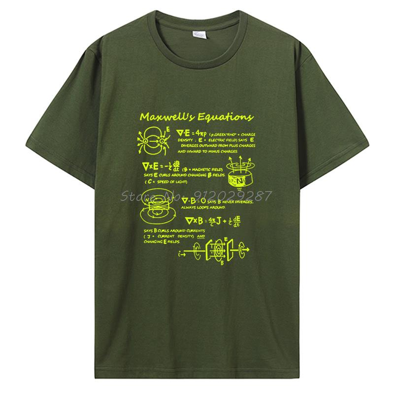 Забавная футболка с электромагнитной физикой и уравнением Максвелла, хлопковая футболка, подарки на день рождения, летняя футболка в стиле «мужская одежда»