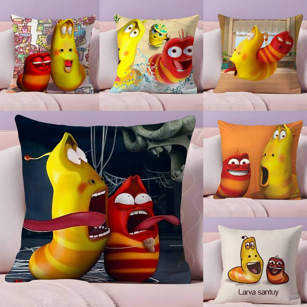 L-Larva Funny Pillow Case Ultra Soft Skin Friendly Fabric Cloud Like Comfort & Concealed Zipper